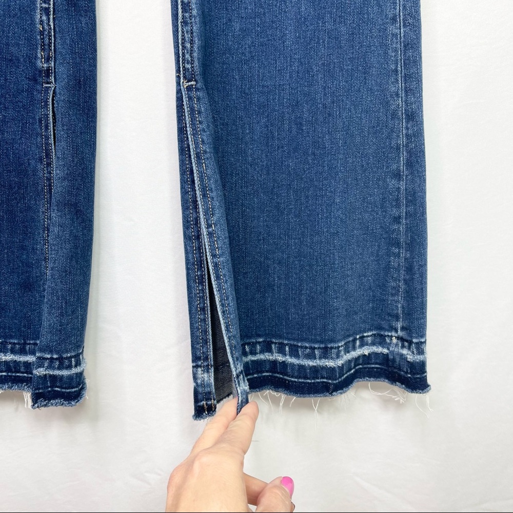 Flying Monkey High Rise Side Slit Released Hem Flare Jeans Deep Love Size 29 - Picture 8 of 13